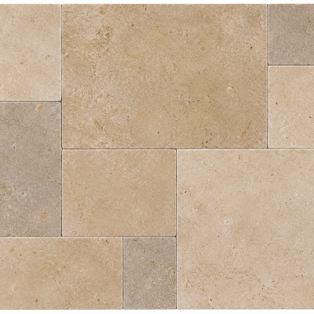 Seashell Tumbled Limestone - Grand Villa Pattern
