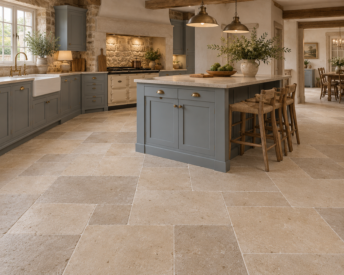 Seashell Tumbled Limestone - Grand Villa Pattern