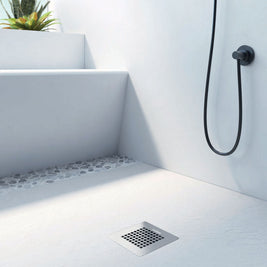 SolidSoft RECTANGULAR WHITE Flexible Shower Tray SQUARE DRAIN (Various Sizes Available)