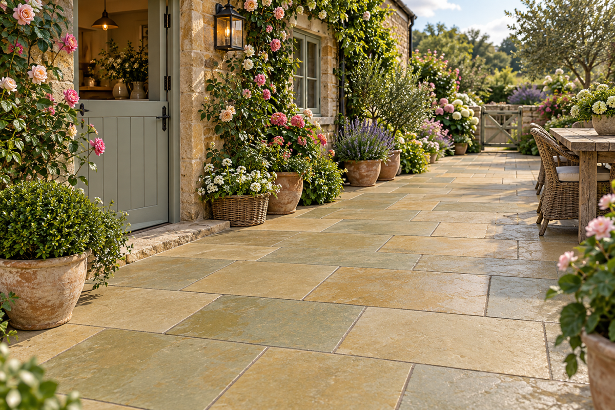 Yellow Brown Limestone 56cm Mix Calibrated