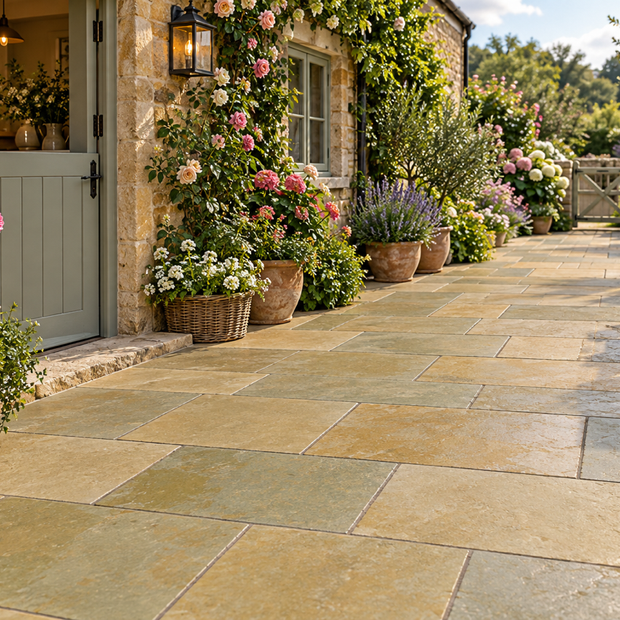 Yellow Brown Limestone 56cm Mix Calibrated