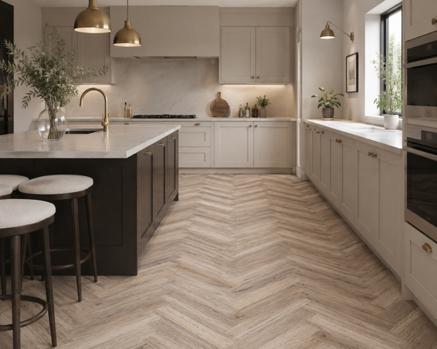 Yorkwood Walnut Herringbone 10x60cm