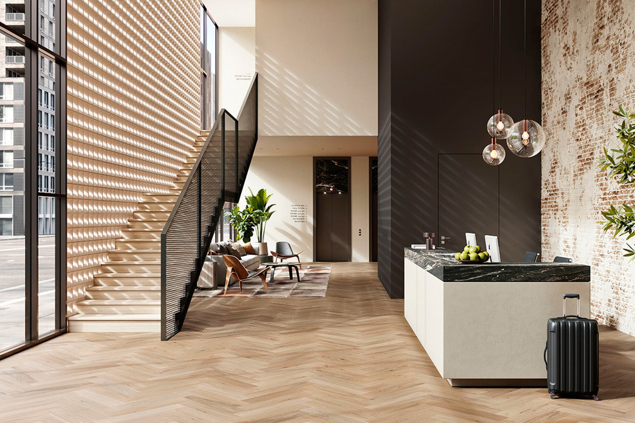 Alta Invisible Engineered Herringbone, engineered wood flooring at Irwin Tiles
