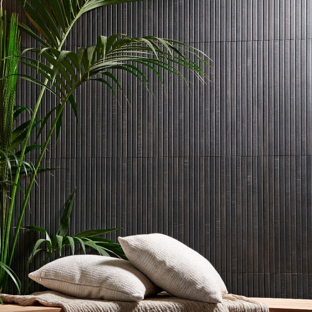 Ribbon Black (Ribbed Wood Look) Rectified Porcelain 60 x 120cm, tile at Irwin Tiles