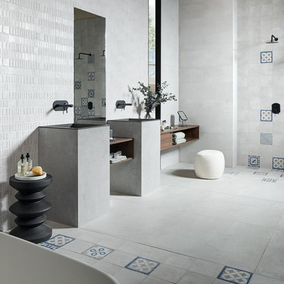 Boulevard Ice 29x100cm wall tile, grey matt, at Irwin Tiles