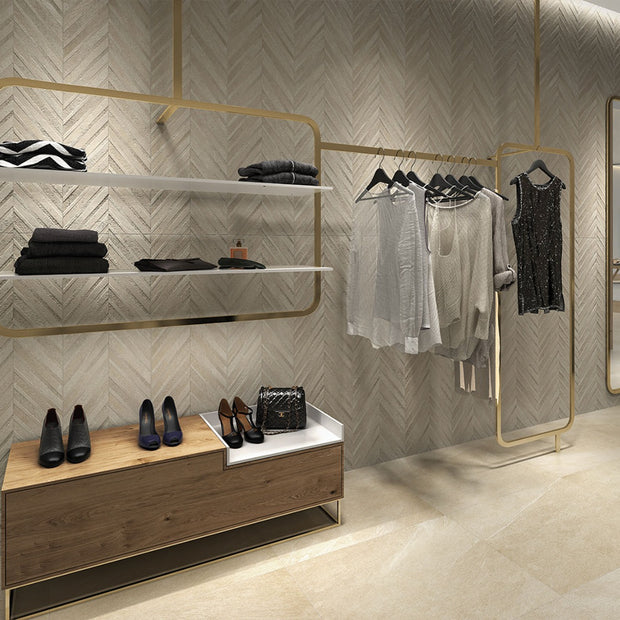 Khan Cream 75 x 75cm, porcelain tile at Irwin Tiles