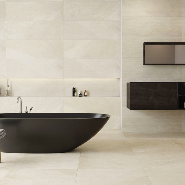 Khan Cream 75 x 75cm, matt tile at Irwin Tiles