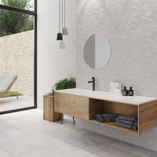 Sunstone Ice 29 x 100cm, beige matt wall tile at Irwin Tiles