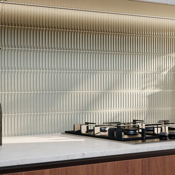 Arrow Sage 20x20cm Kit Kat Tile, green gloss wall tile at Irwin Tiles