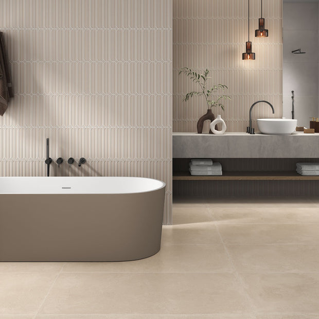Belle Beige 24x74cm, matt tile at Irwin Tiles
