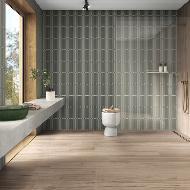 Belle Verde 24x74cm, matt wall tile at Irwin Tiles