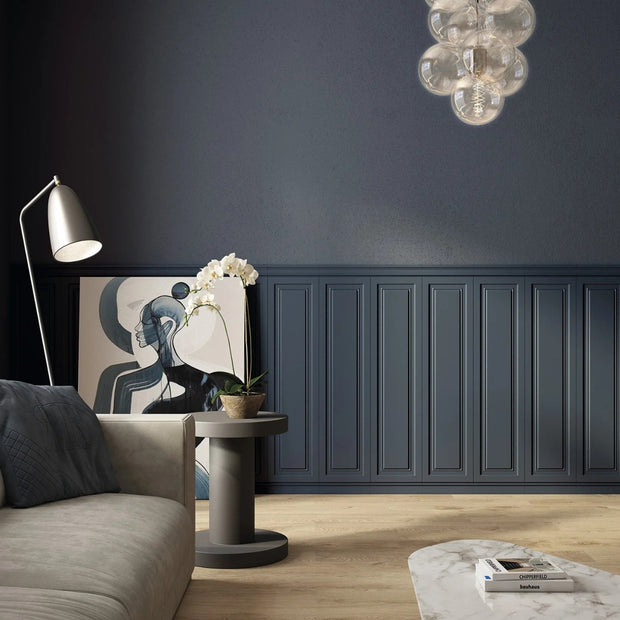 Boiserie Panel Tile Indigo 30x120cm, blue matt wall tile at Irwin Tiles
