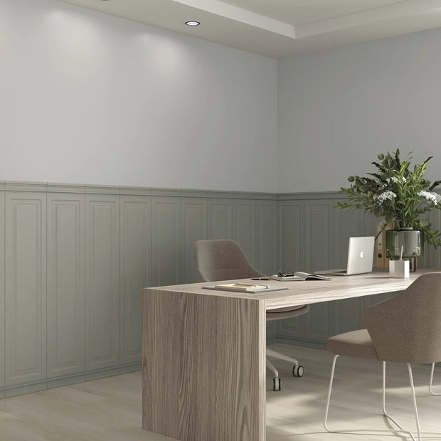 Boiserie Panel Tile Tomillo 30x120cm, green matt tile at Irwin Tiles