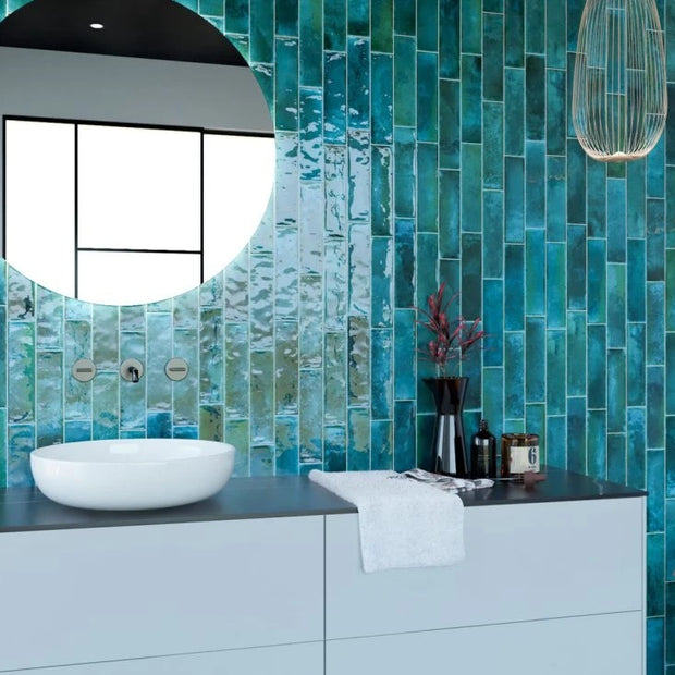 Brunei Mar 6.5x25cm, gloss wall tile for kitchen walls and splashbacks at Irwin Tiles