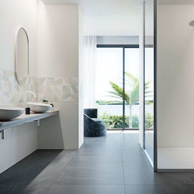 Flandes Blanco 45x120cm, matt ceramic wall tile for bathroom and kitchen walls at Irwin Tiles
