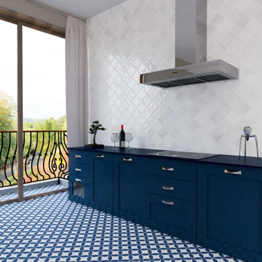 Tokio Azul 22.5 x 22.5cm, porcelain tile at Irwin Tiles