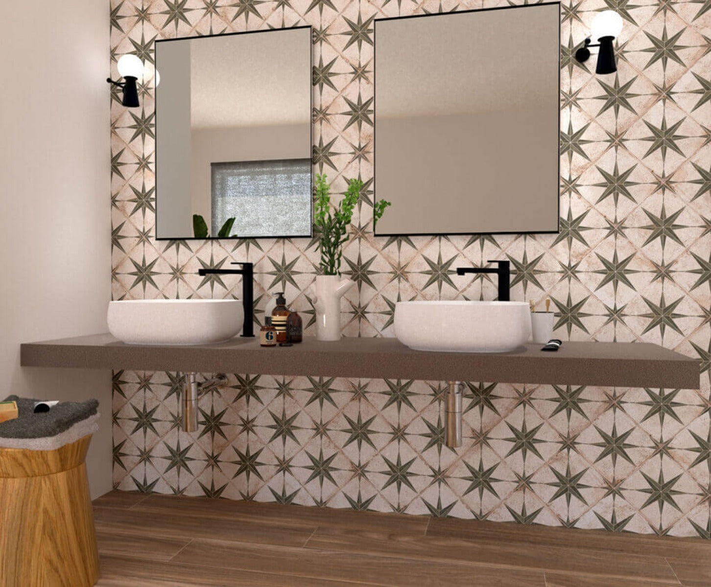 Orion Verde 22.5x22.5cm, matt tile at Irwin Tiles