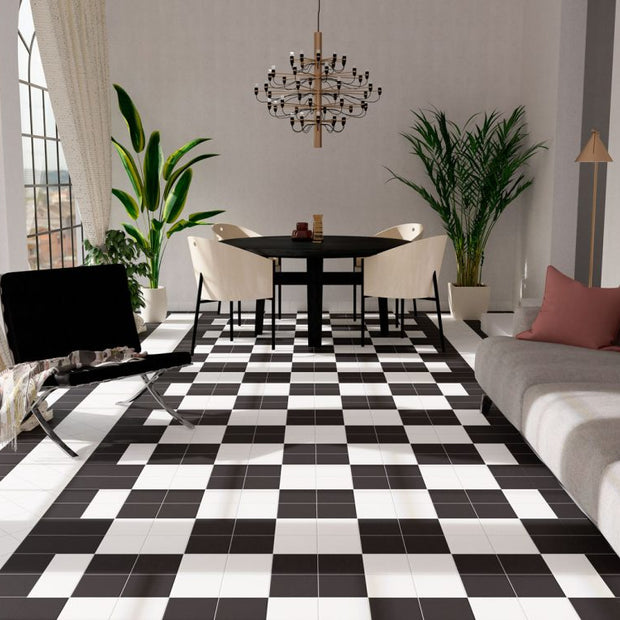Rubi Negro & Blanco Chequered 22.5x22.5cm, porcelain tile at Irwin Tiles