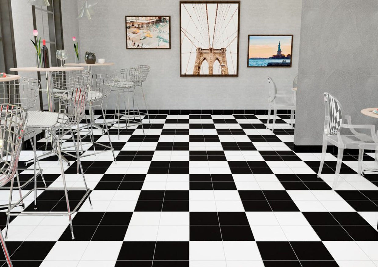 Rubi Negro 22.5x22.5cm, matt porcelain tile for bathroom and other wet floors at Irwin Tiles