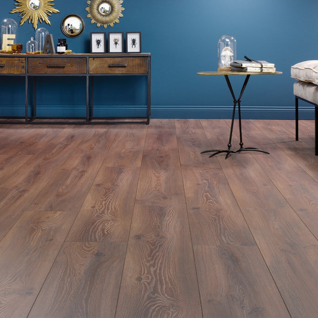 Erin Laminate 10mm All Over Water Resistant, dark laminate flooring at Irwin Tiles