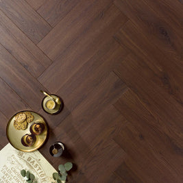Chene Ghana Herringbone Laminate 10mm Water Resistant, dark laminate flooring at Irwin Tiles