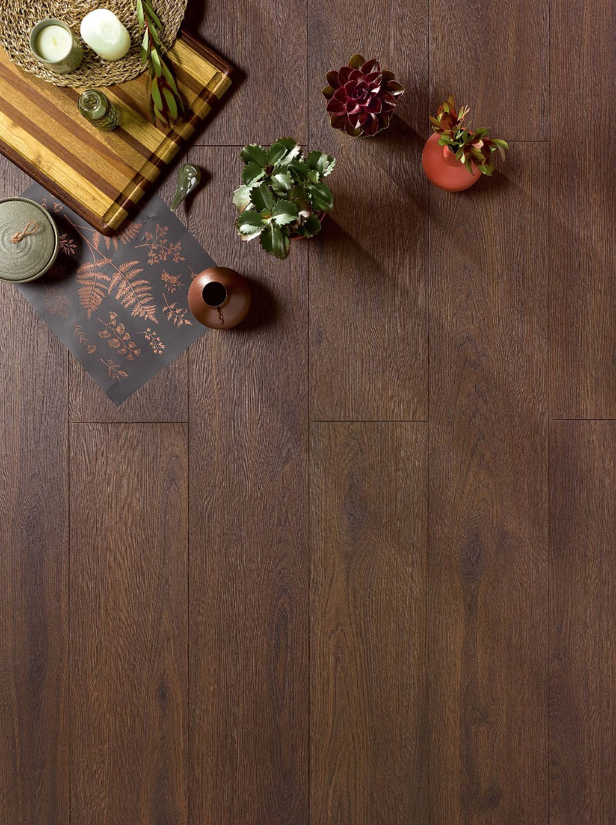Chene Ghana Laminate 10mm Water Resistant, dark laminate flooring at Irwin Tiles