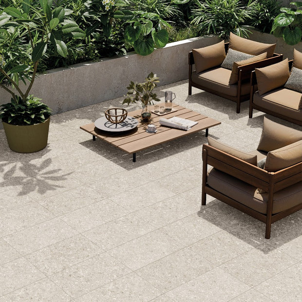 Gravelux Almond 60x60cm, porcelain tile at Irwin Tiles