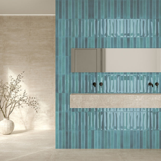 Atlantis Green Glossy 31.6x60cm, floor tile at Irwin Tiles