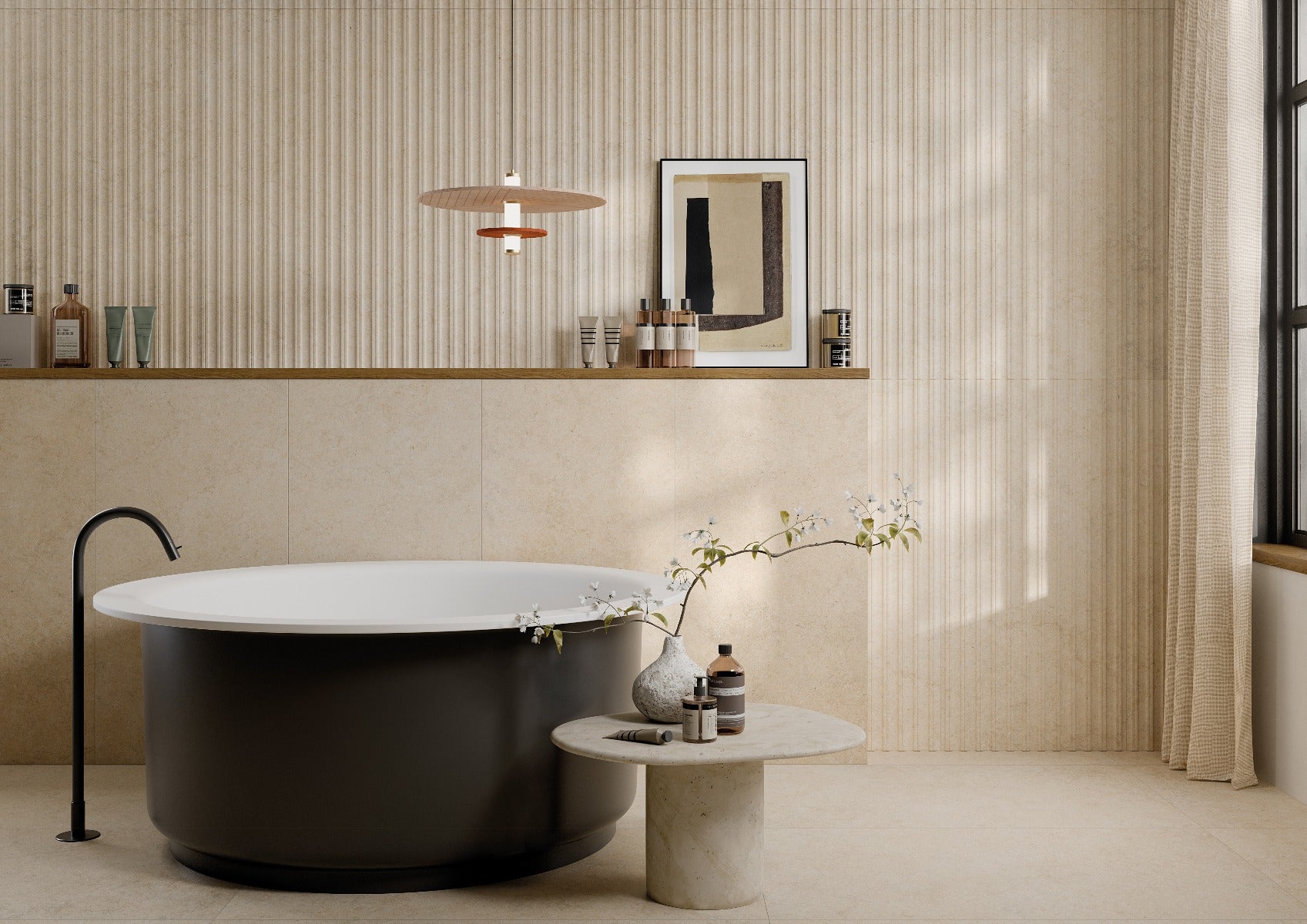 Lutezia Beige 120x120cm, matt tile at Irwin Tiles
