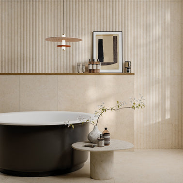 Lutezia Beige 120x120cm, matt tile at Irwin Tiles
