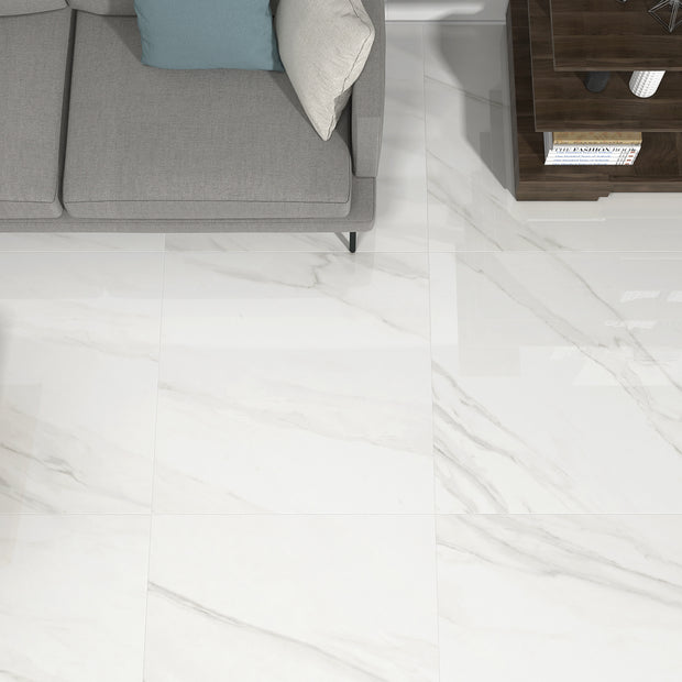 Calacatta Gold Glossy 120 x 120cm, tile at Irwin Tiles