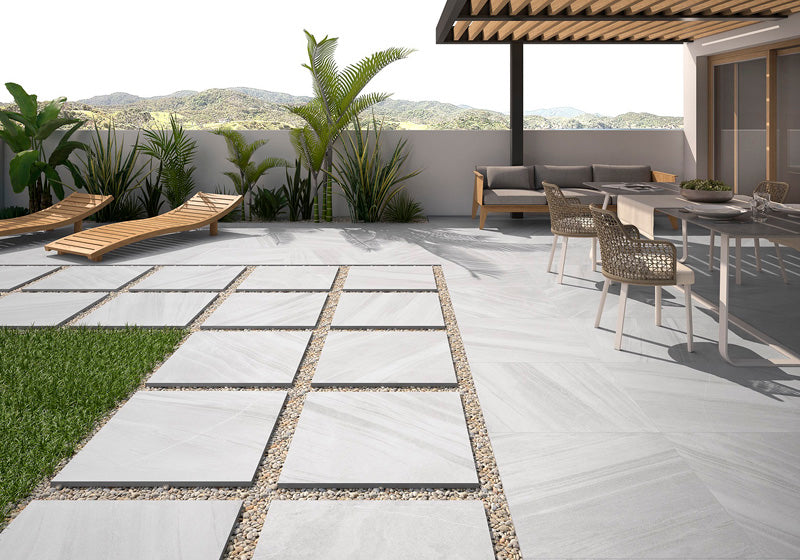 Clarke Gris 76 x 76 x 2cm, matt paving at Irwin Tiles
