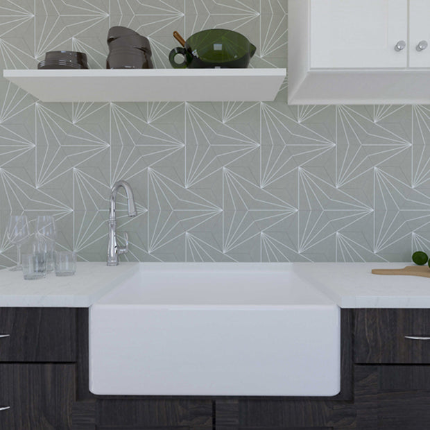 Compostela Hex Verde 22.5 x 25.9cm, matt tile at Irwin Tiles
