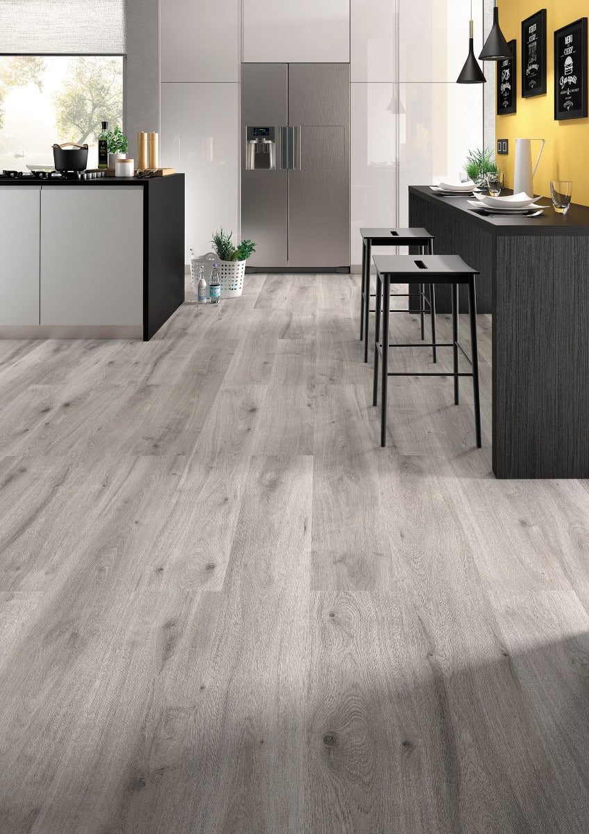 Baffin Oak Laminate 8mm All Over Waterproof, laminate flooring for kitchens, hallways and living rooms at Irwin Tiles