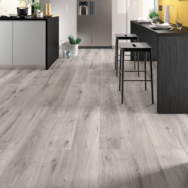 Baffin Oak Laminate 8mm All Over Waterproof, laminate flooring for kitchens, hallways and living rooms at Irwin Tiles