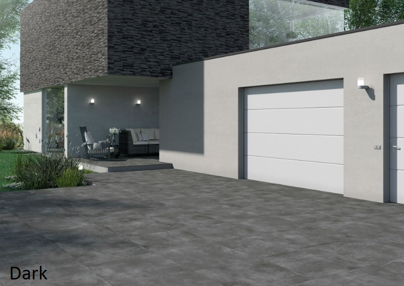 Volcano Dark 80 x 80 x 2cm, porcelain paving at Irwin Tiles