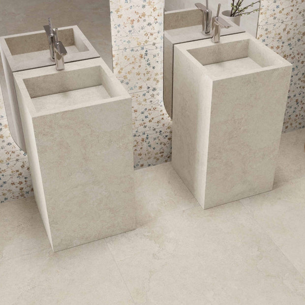 Brixstone Bone 30x90cm, beige matt tile at Irwin Tiles
