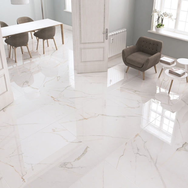 Golden Blanco 60x120cm, gloss tile at Irwin Tiles