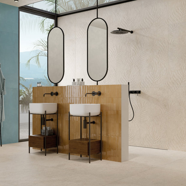 Lutezia Ivory 120x120cm, matt tile at Irwin Tiles