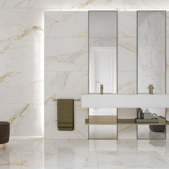 Marshall Gold 30 x 90cm, gloss ceramic wall tile for bathroom and kitchen walls at Irwin Tiles