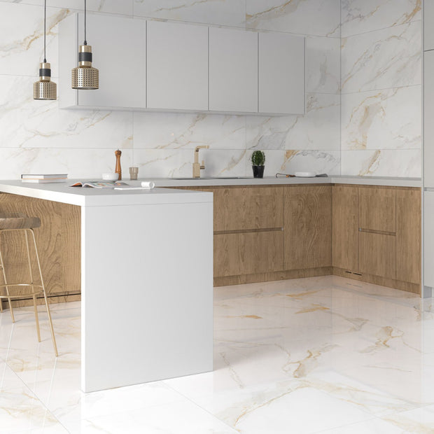 Marshall Gold 30 x 90cm, ceramic wall tile at Irwin Tiles