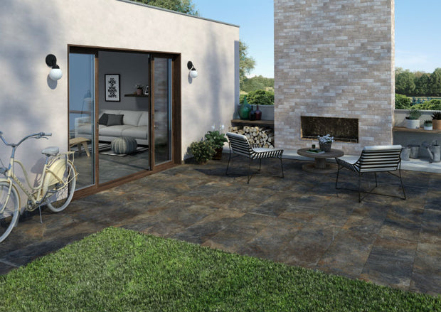 Ardesie Multicolour 40 x 120 x 2cm, matt paving at Irwin Tiles