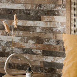Harlem Multicolour Brick 4.8x45cm, porcelain tile for feature walls at Irwin Tiles