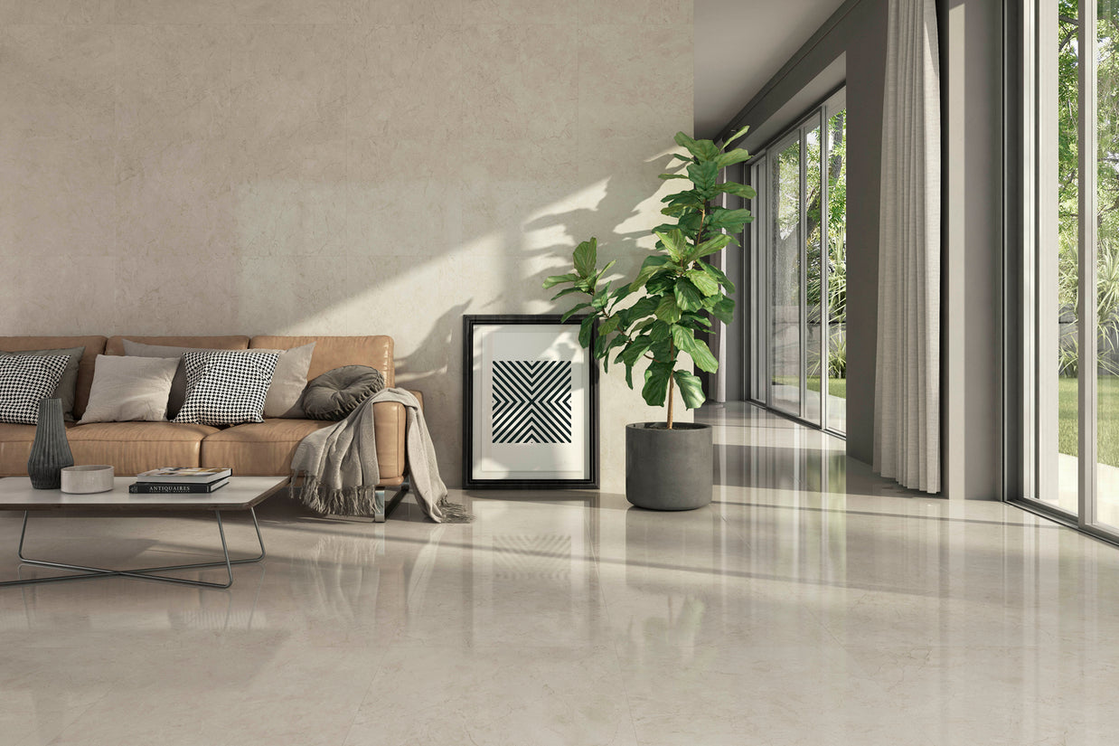 Nantes Beige Lappatto 60 x 60cm, semi-gloss tile at Irwin Tiles