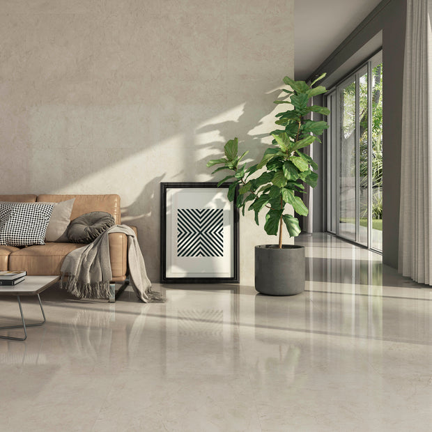 Nantes Beige Lappatto 60 x 60cm, semi-gloss tile at Irwin Tiles