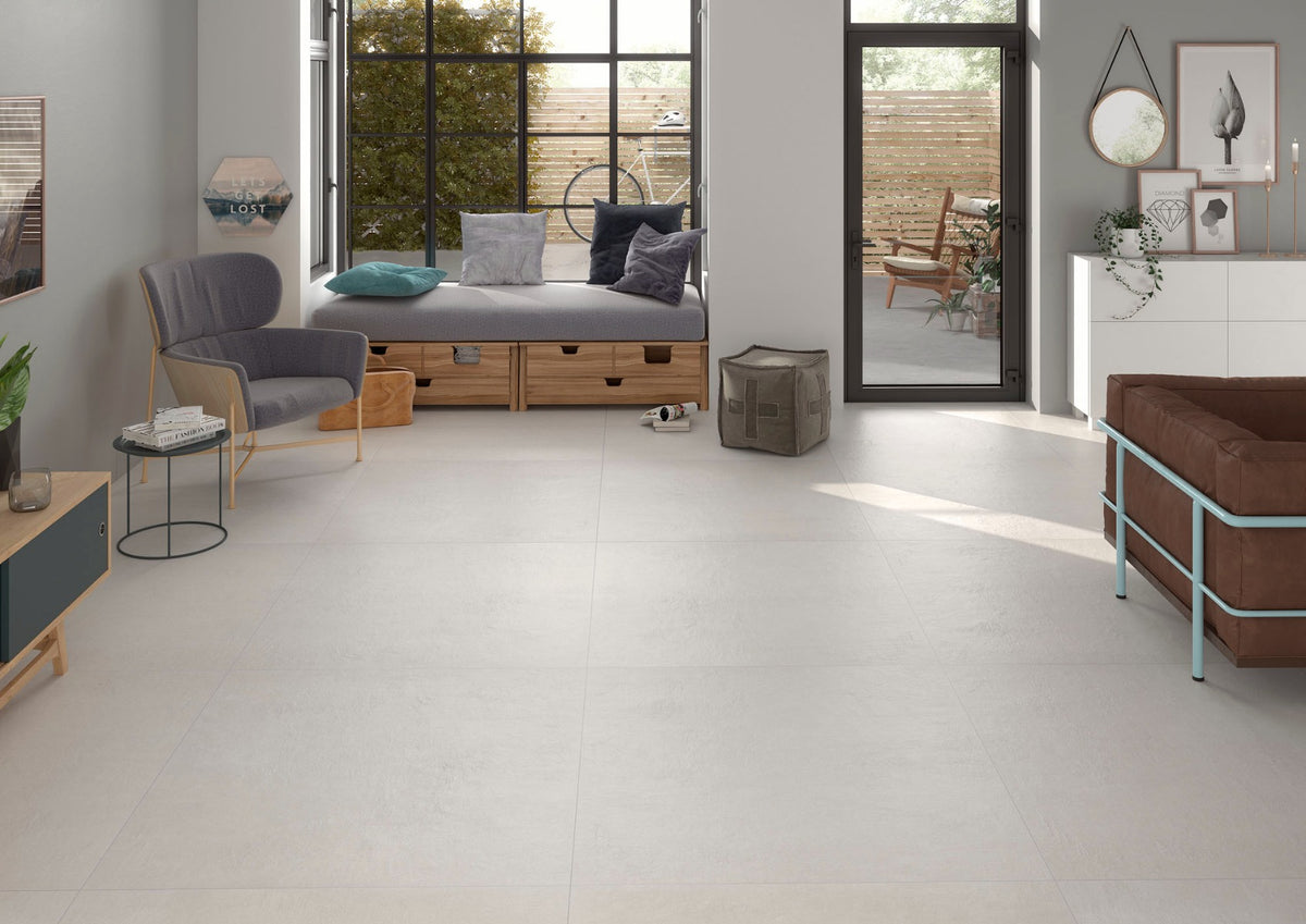Norwich Blanco 100 x 100cm, matt tile at Irwin Tiles