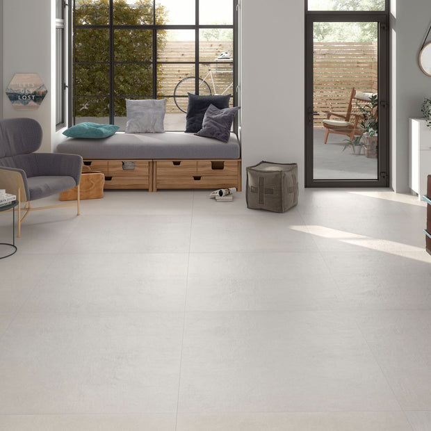 Norwich Blanco 100 x 100cm, matt tile at Irwin Tiles