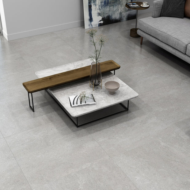 Oslo Gris Lappatto 80x80cm, semi-gloss tile at Irwin Tiles