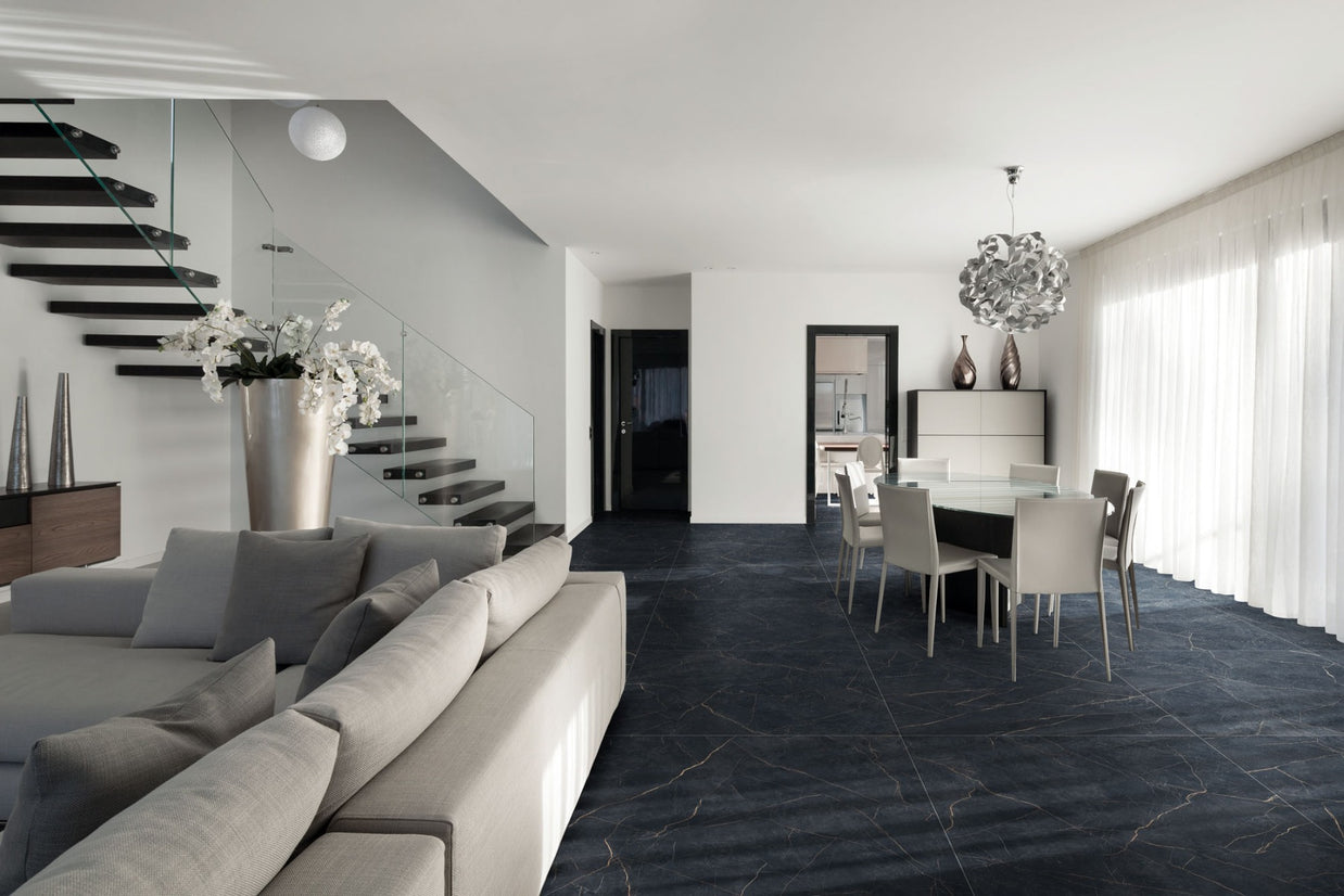Prestige Laurent 60 x 120cm, black matt tile at Irwin Tiles