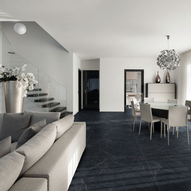 Prestige Laurent 60 x 120cm, black matt tile at Irwin Tiles